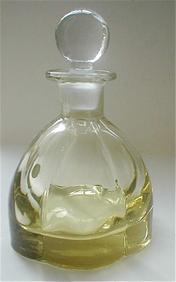 Citrine Yellow Perfume Bottle Leaded Crystal by studiostebbylee