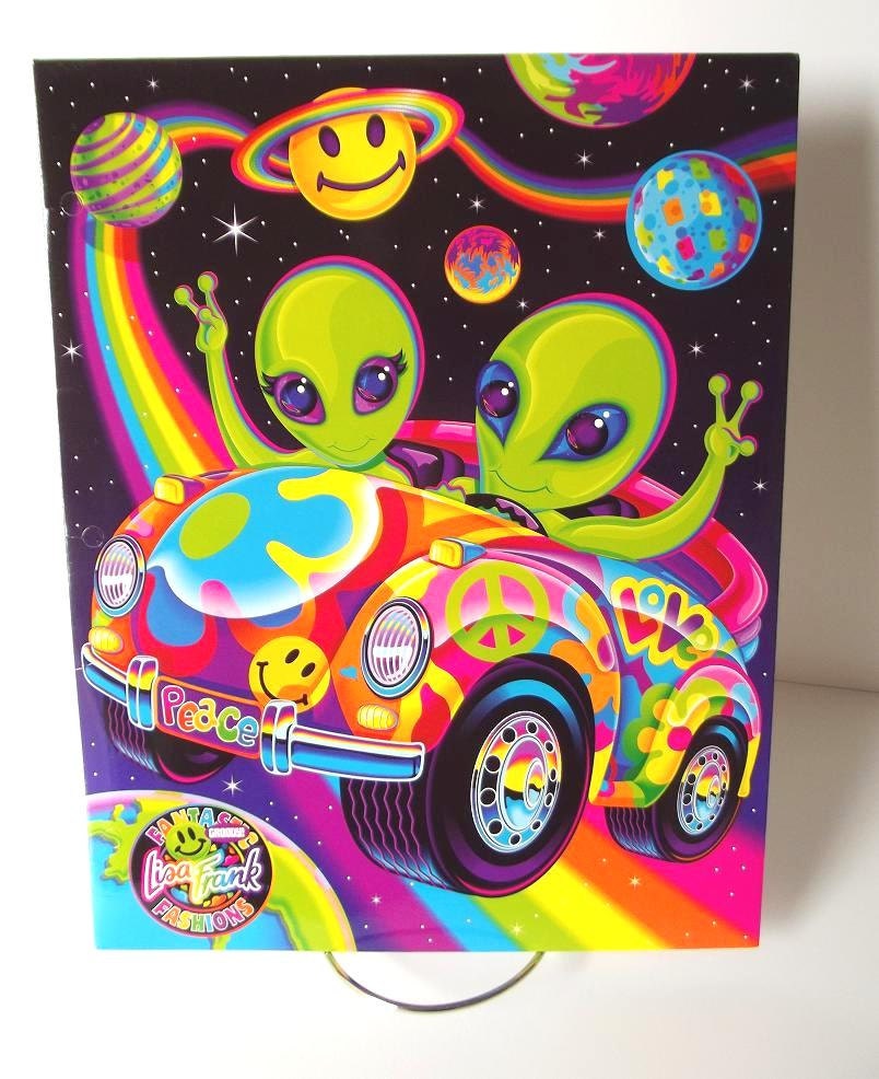 Lisa Frank Portfolio Folder Zorbit and Zoomer Aliens Vintage