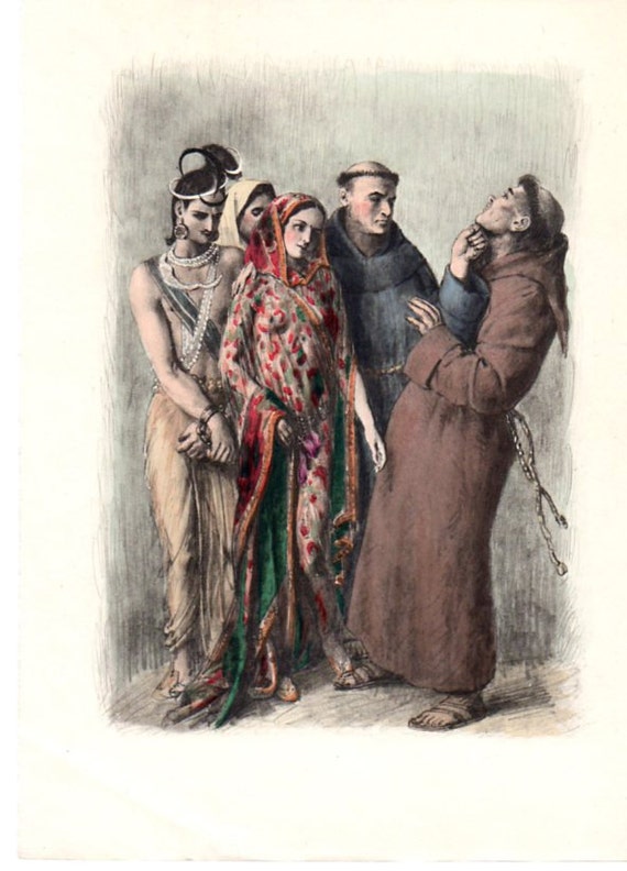 Femme nue exotique & moines Costumes anthropologie années