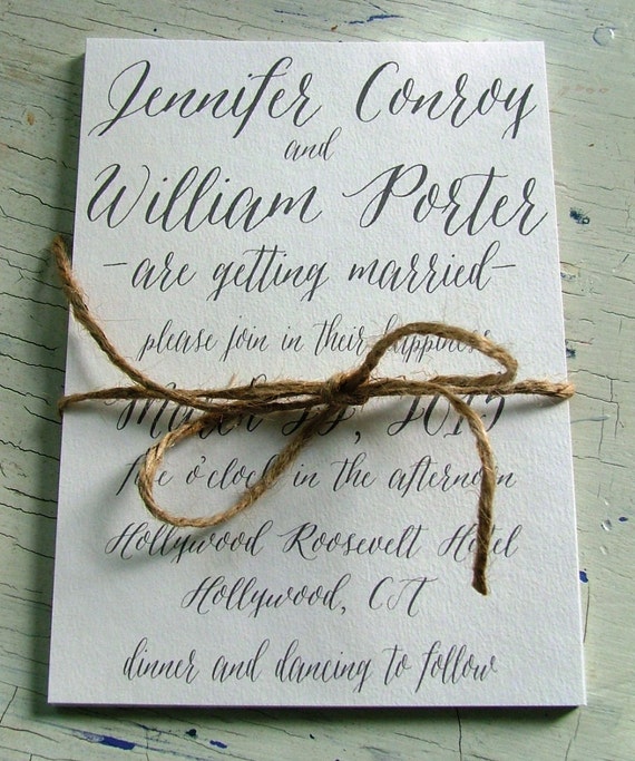 Simple Wedding invitations Handwritten by sweetinvitationco