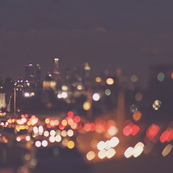 photography Los Angeles at night photograph bokeh downtown