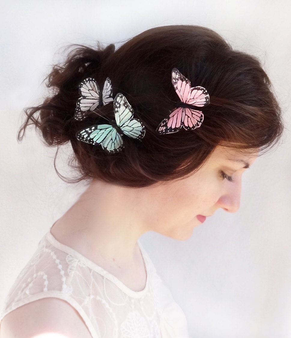 monarch butterfly hair pins bridal hair by on Etsy