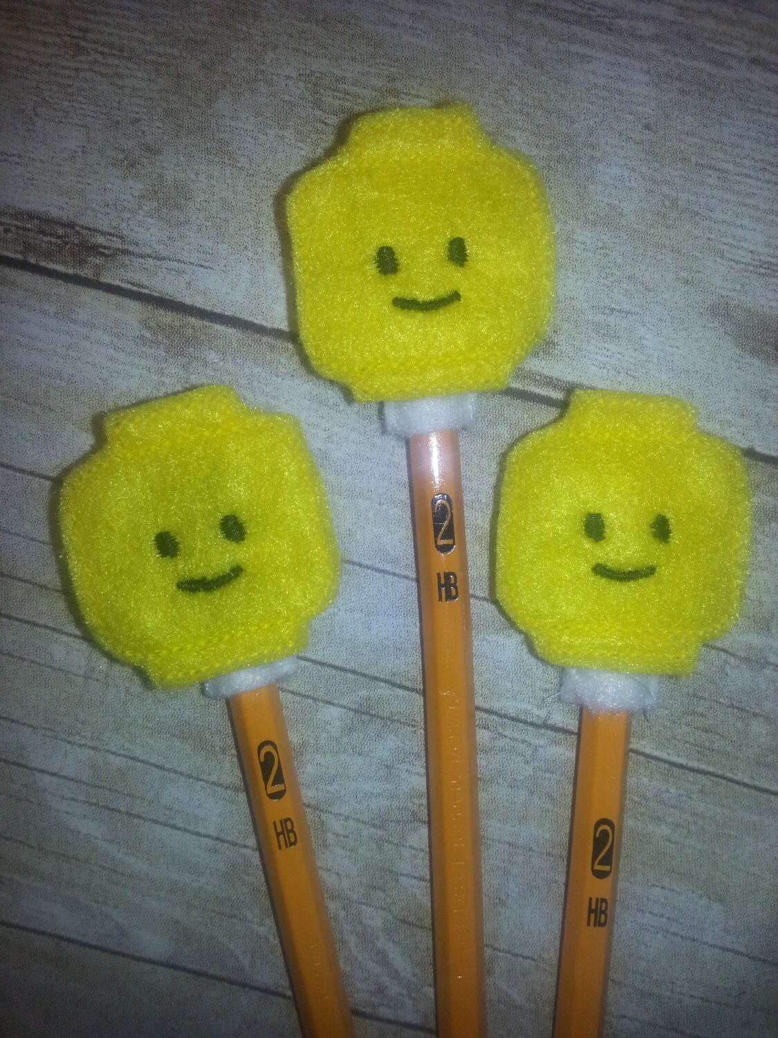 Lego Head Felt Pencil Toppers Pencils included Great for