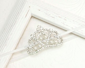 Princess Headband, Ready To Ship Crystal Tiara for Babies, Princess Crown, Headband for Baby Girls, Infant Crown, Baby Tiara, Baby Bling