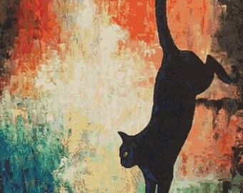 Cat Cross Stitch Kit By Robert Bretz Needle Craft Kit, The Stalker,