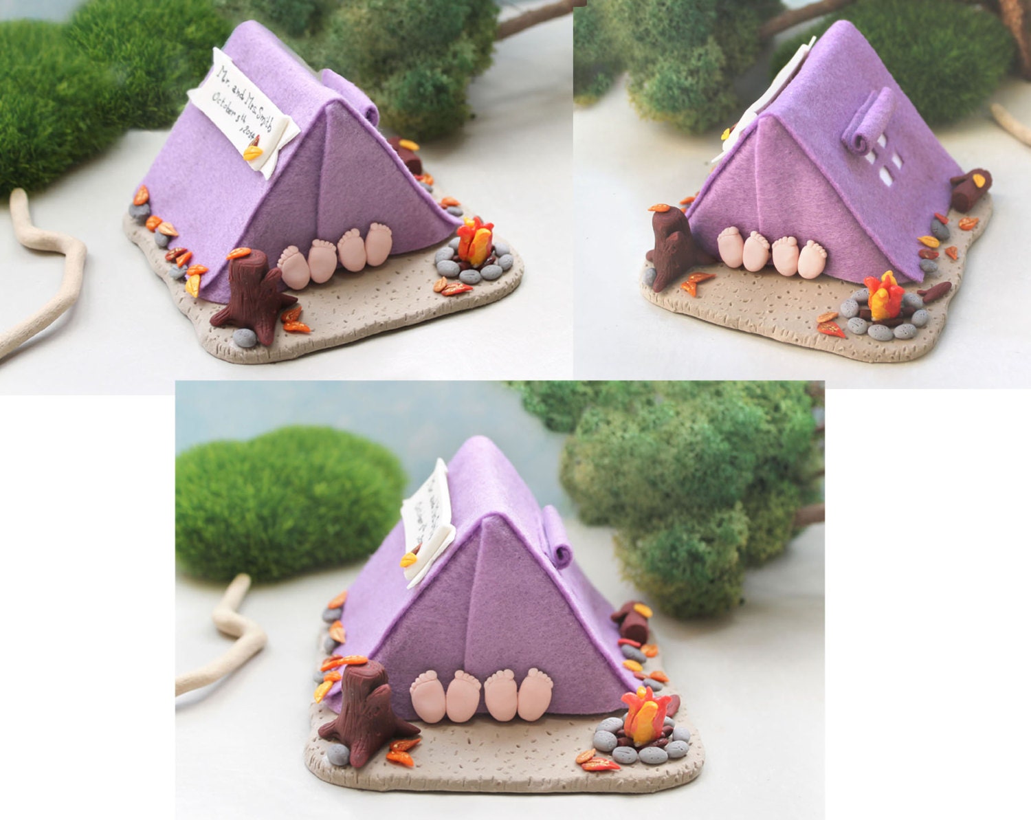 Camping tent wedding cake topper outdoor funny cute