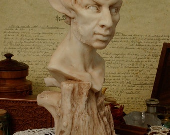 Saytr Bust with Brown Patina