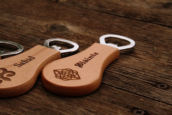 Personalized Wooden Bottle Opener With Magnet