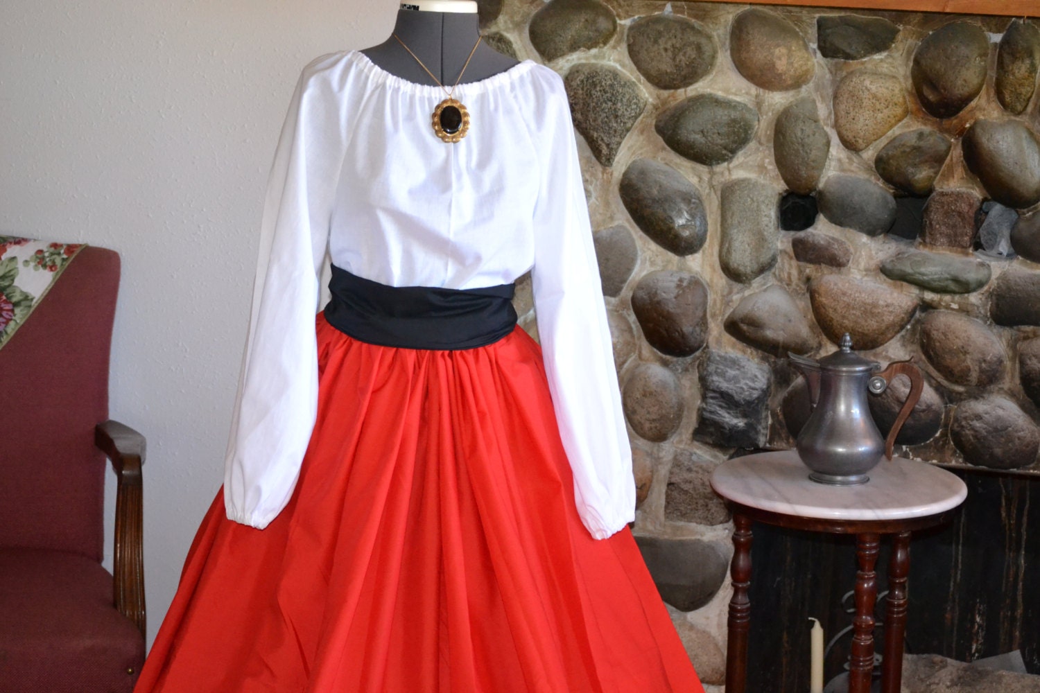 Girls Molly Pitcher Costume Civil War Colonial Prairie Pioneer