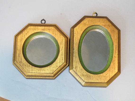 Vintage Small Octagonal Wall Mirrors / Distressed by MilkaCervenka