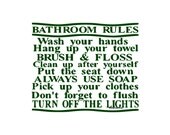 Bathroom Rules - Wall Decal - Vinyl Wall Decals, Wall Decor, Wall Quotes, Bathroom Wall Decal, Kids Bathroom Decal