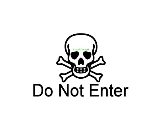 Items similar to Do Not Enter Decal - Skull Crossbones - Wall Decal ...