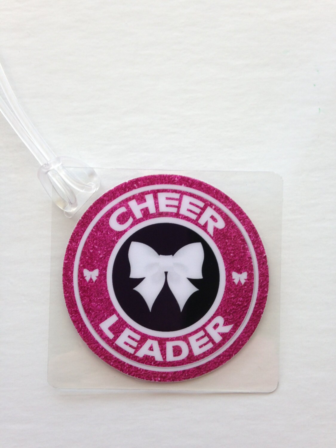 Pink Cheer Bow Bag Tag Cheerleading Bag Tag Cheerleader Gift