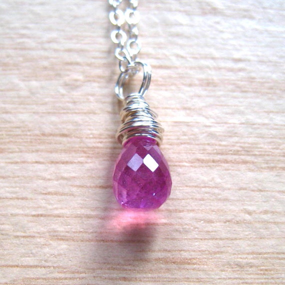 Little Girl Ruby Necklace, Pink Ruby Gemstone, Child's Birthstone ...