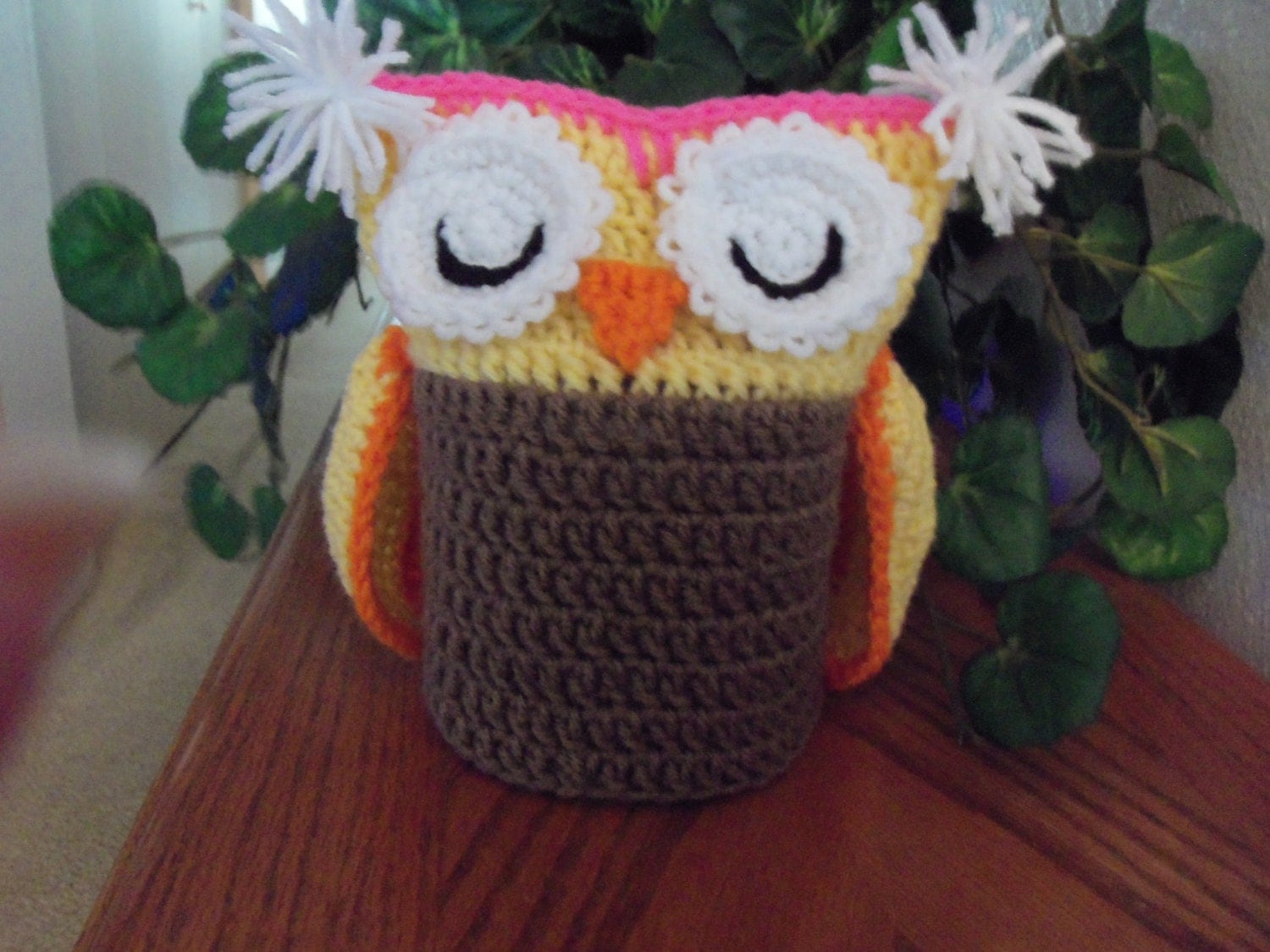 Crochet Owl Toilet Tissue Roll Cover