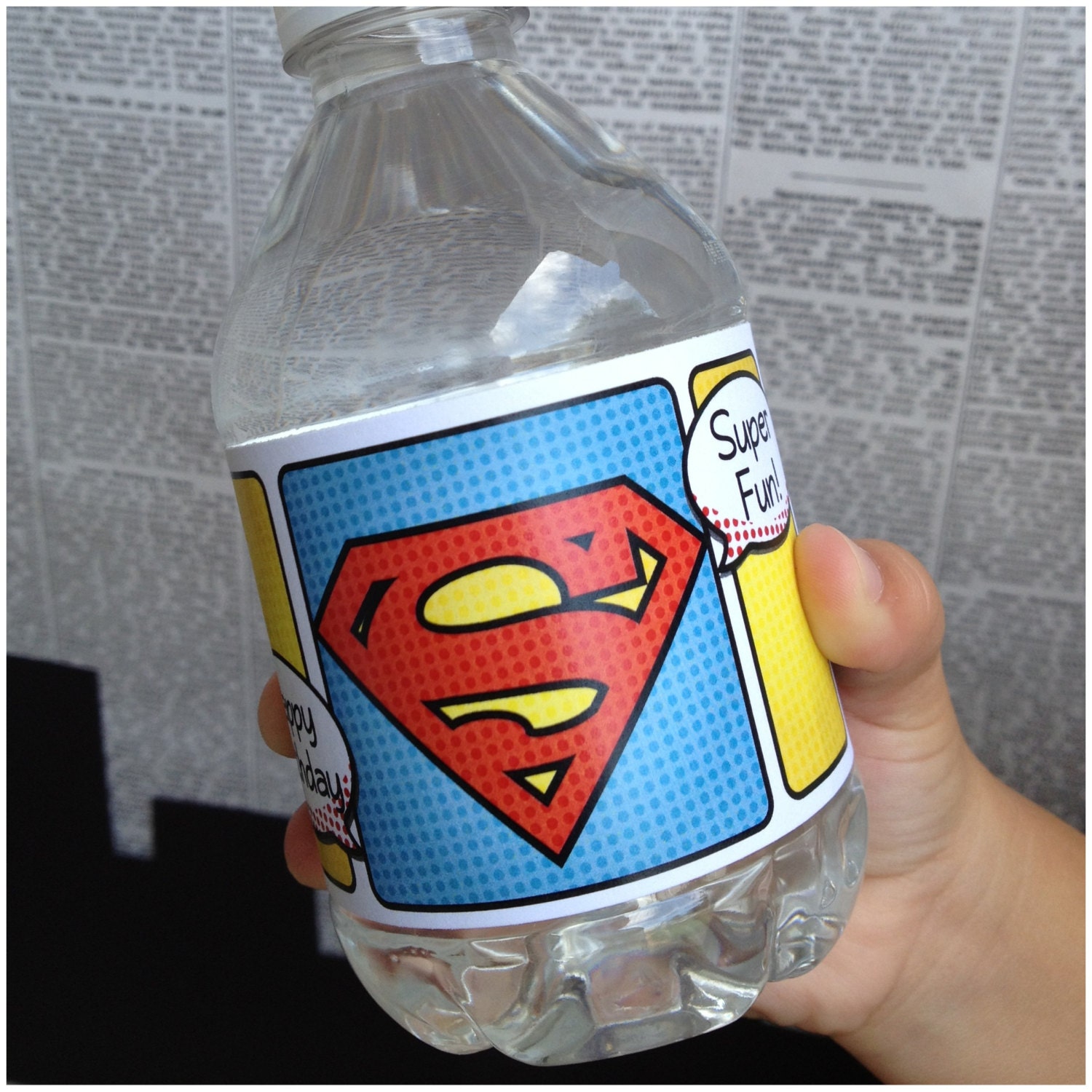 Superhero Water Bottle Labels Template