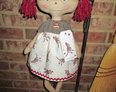 Raggedy with Glasses and sock monkey skirt