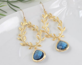 Laurel Leaf Earrings / Gold Leaf Earrings / Gold Laurel Leaf Earrings / Grecian Earrings / Bridesmaid Earrings / Greek Earrings