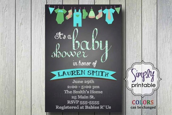Baby Shower Invite Blackboard Il_570xn
