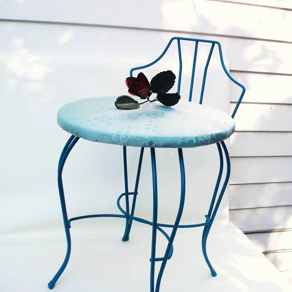 Vintage Metal Vanity Chair Painted Furniture Vanity Stool