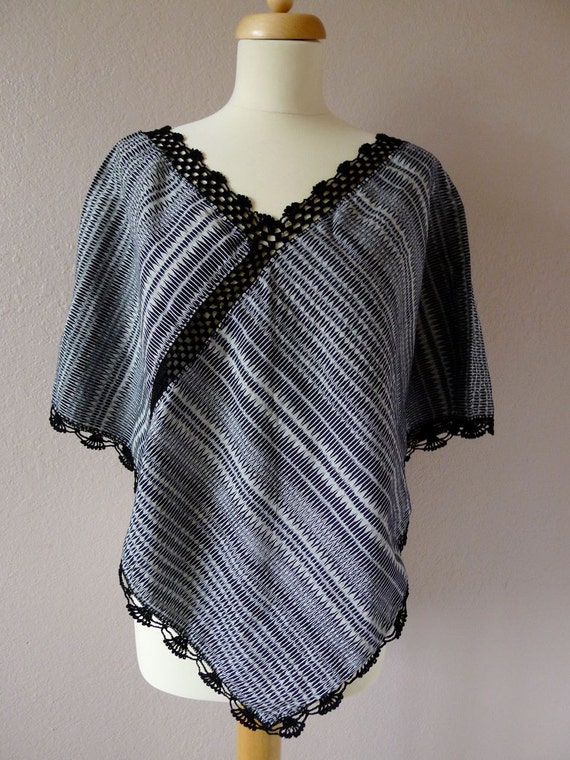 Mexican Rebozo Shawl Scarf Quechquemitl 100% by LivingTextiles