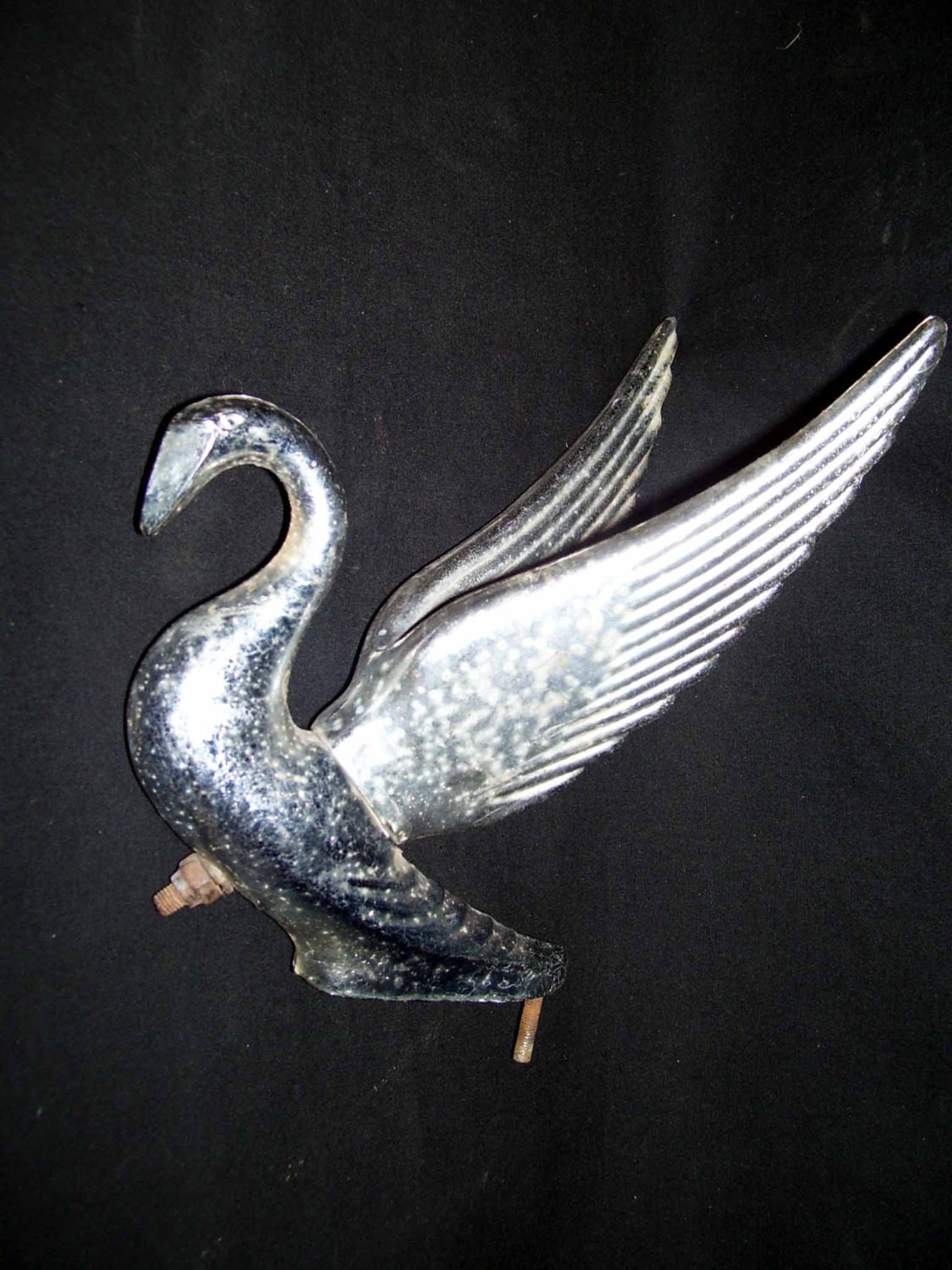Vitntage Auto Swan Hood Emblem Ornament 1950s Ford Packard