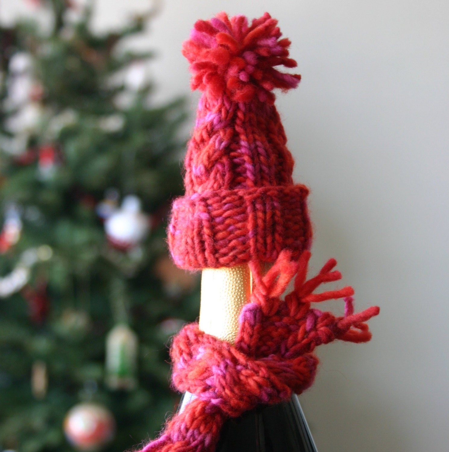 Wine Cozy Pattern Wine Bottle Topper Knitting by KnitsForLife