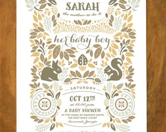 Woodland Invitation - (Golds)
