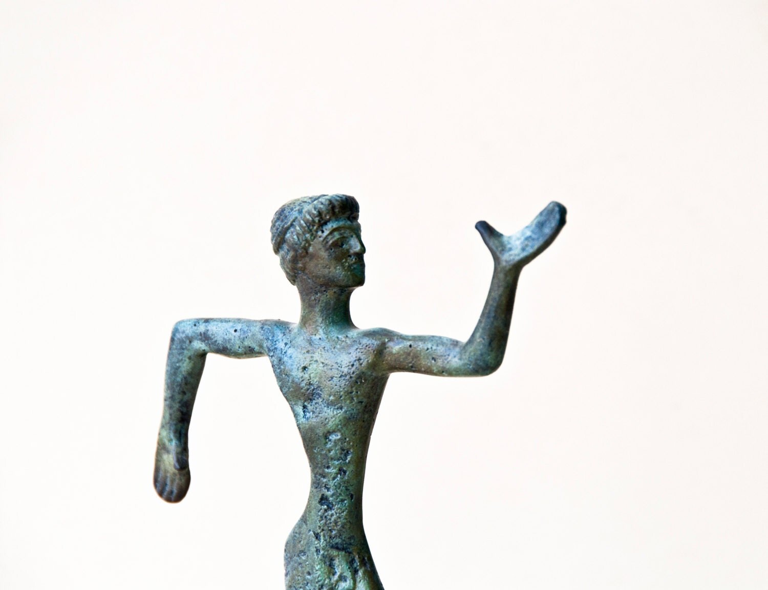 Greek Runner Athlete Bronze Statue Ancient Olympic Games