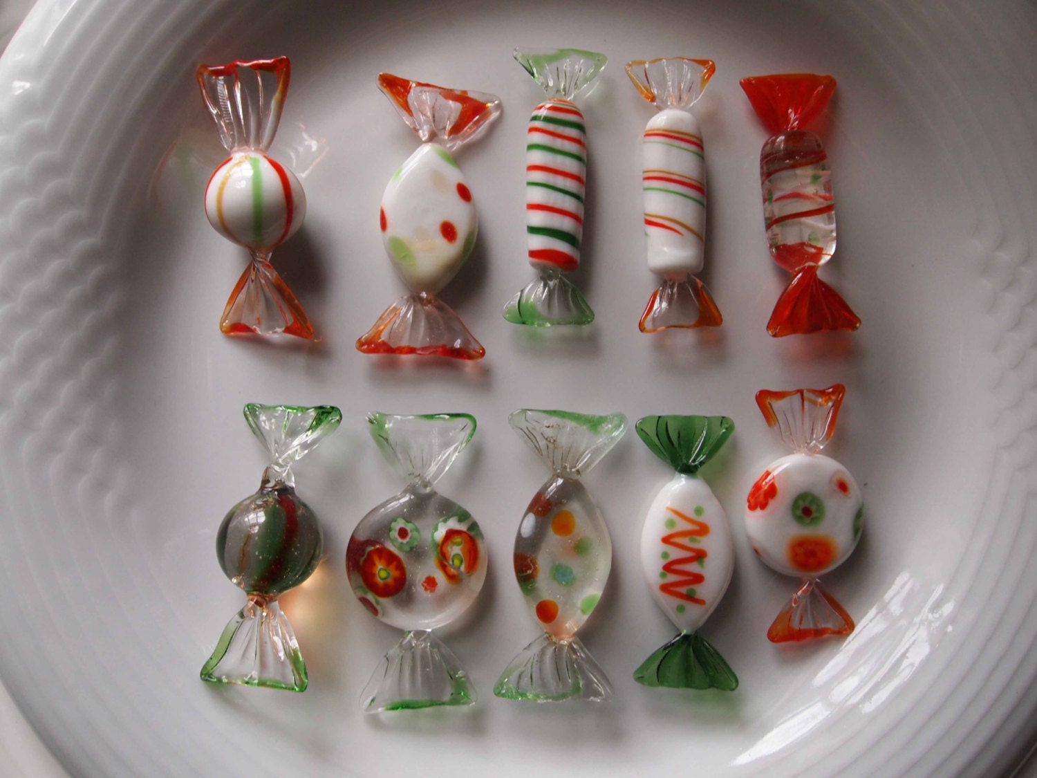 Decorative Art Glass Candy by Lillian Vernon 10 Pieces