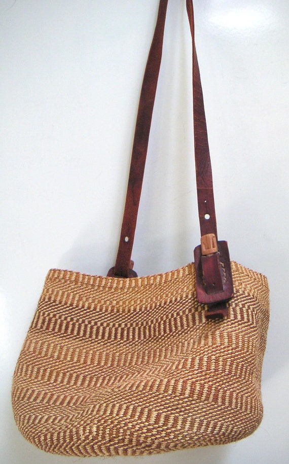 RESERVED for SS Vintage Sisal Tote Bag. Made in Kenya. Natural