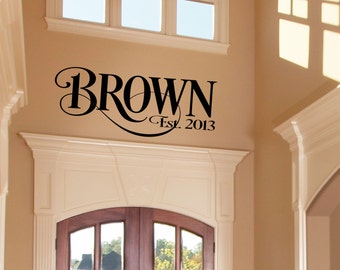 Personalized Family Name Signs - Name Wall Decal - Monogram Wall Decal - Last Name Decal- Family Name Decal