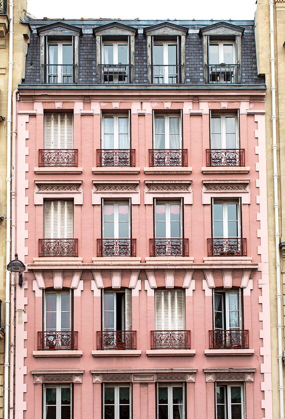 Paris Photography Pink Building in Saint by ParisianMoments