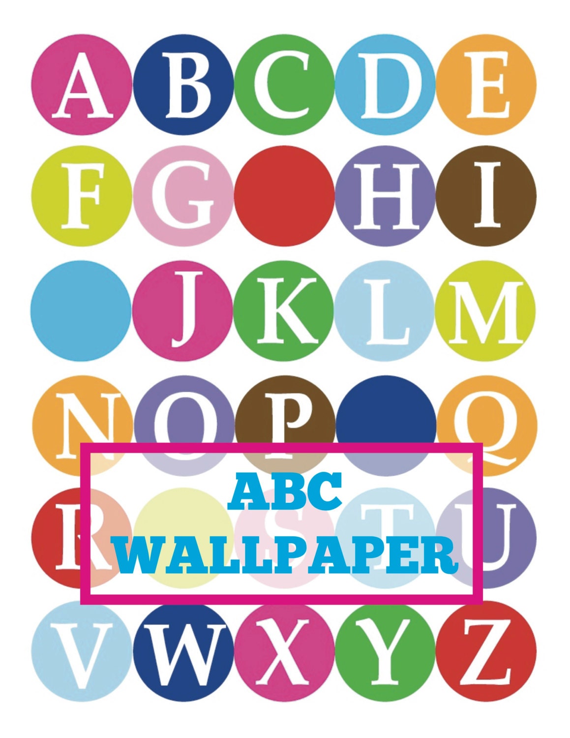 ABC Wallpaper 8.5x11 by YellowDeskDesigns on Etsy