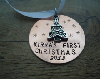 Baby's First Christmas tree Ornament - First Christmas - Personalized Ornament - Name Gift - baby ornament