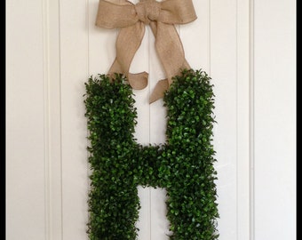 Initial Monogram Front Door Wreath From Housesensations On Etsy