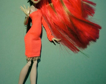 Monster High clothes neon pink minidress with ruchings
