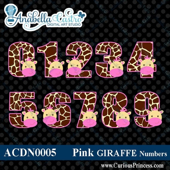 Items similar to INSTANT download pink baby zebra numbers clipart
