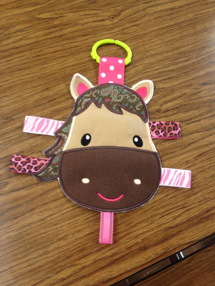 Baby Tag Toy horse baby toy crinkle toy infant toy