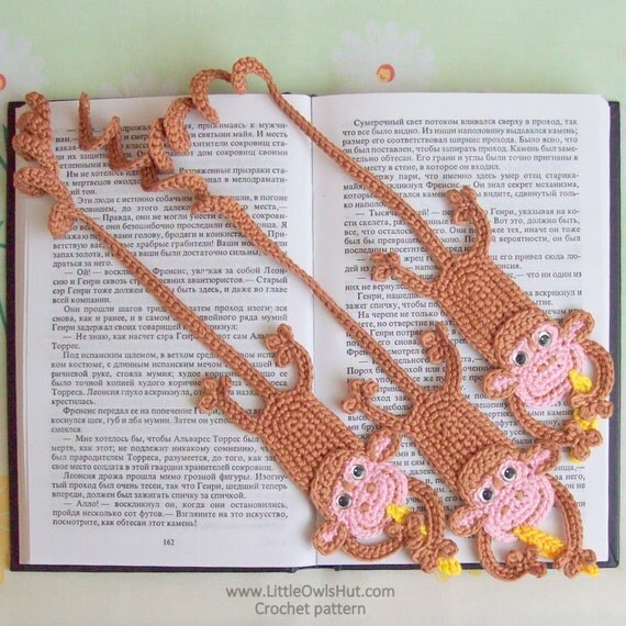 029 monkey bookmark amigurumi crochet pattern pdf file by