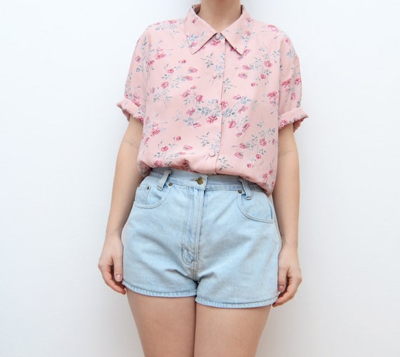 pink womens button up shirt