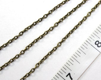 3 Feet Antique Bronze Chain - 3mm long and 2mm wide - lead free and nickel free cable chain