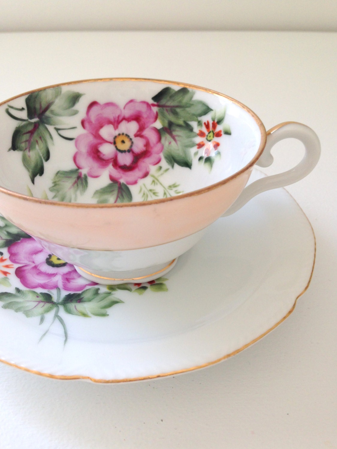 Vintage Hand Painted Wales China Japan Tea Cup and Saucer