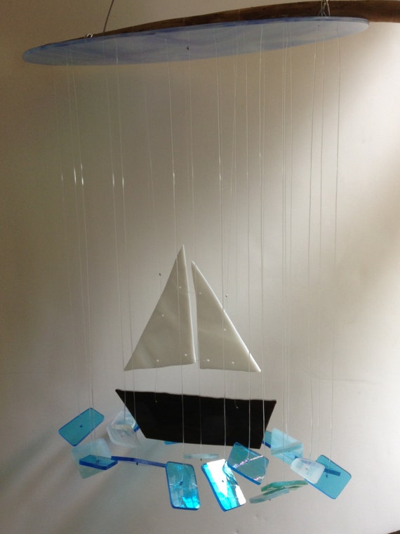 Smooth Sailing Wind Chime by GabeionGlassDesigns on Etsy