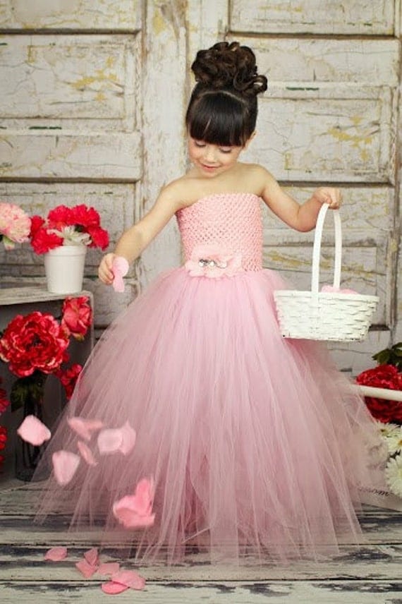 Pink Flower Wedding Dress 9