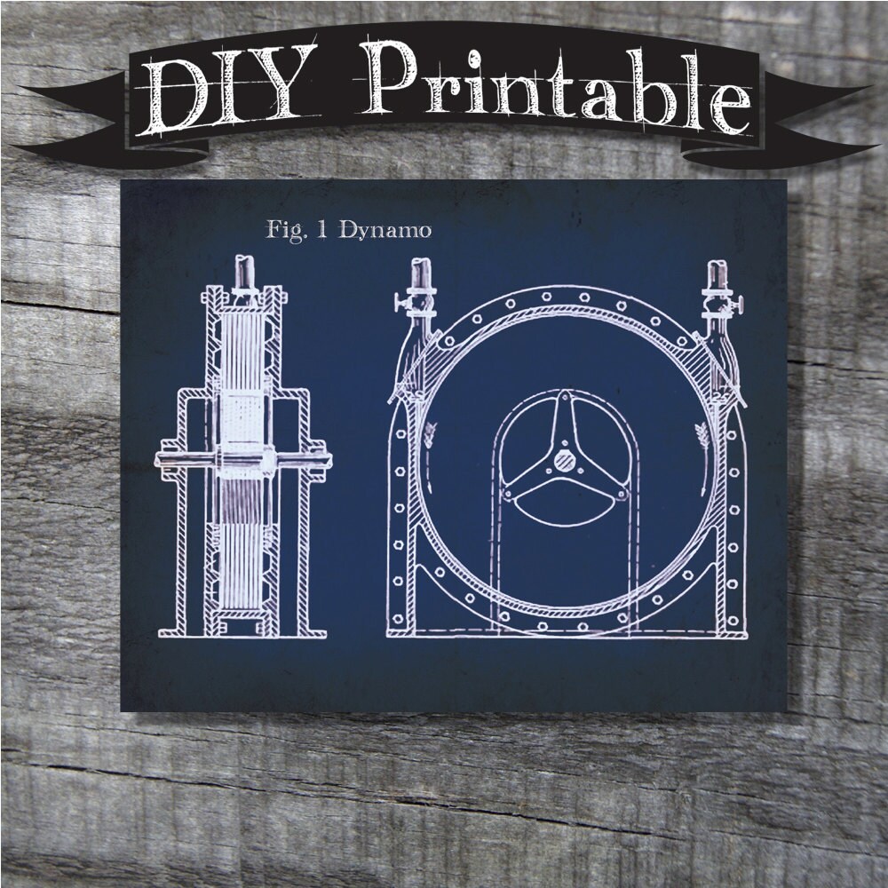 Tesla Invention Blueprint DIY PRINTABLE by IndelibleInkWorkshop