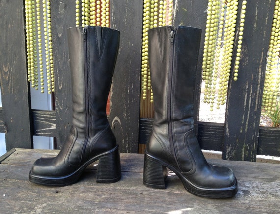 chunky black boots 90s