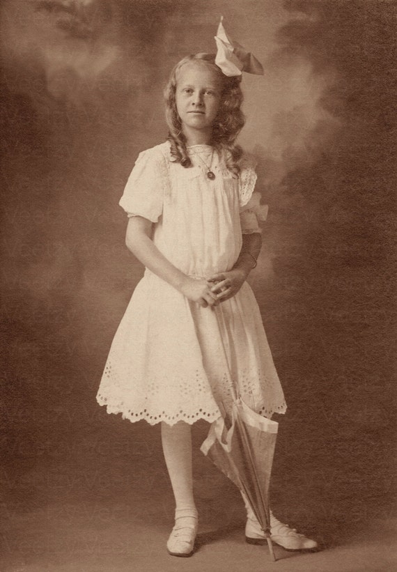 Digital Download Victorian Girl Child Sassy Summer Dress Big