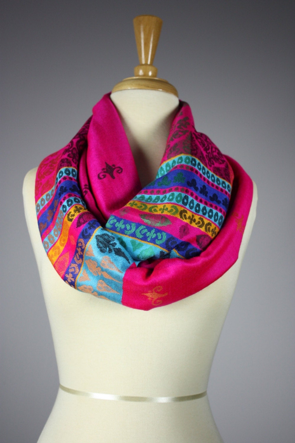 Hot Pink scarf infinity hot pink scarf ethnic hot pink