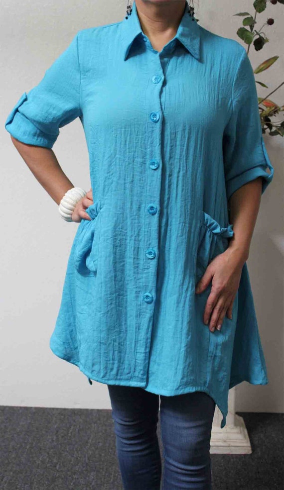 Stunning and Dashing Designer Plus Size Travelers Shirt with Smart Sleeves. M to 3XL